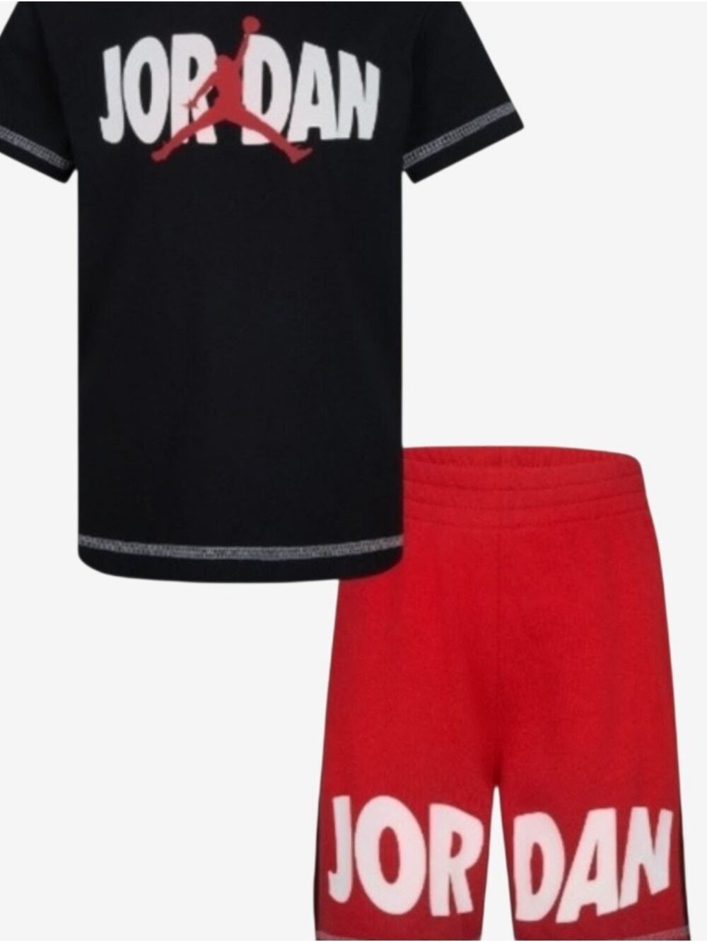 Jordan Boys Size 6 NWT Red Black Matching Short Set Jumpman Athleisure